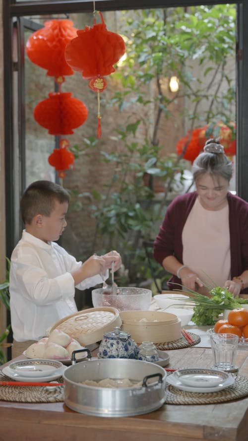 Children Helping in Meal Preparation