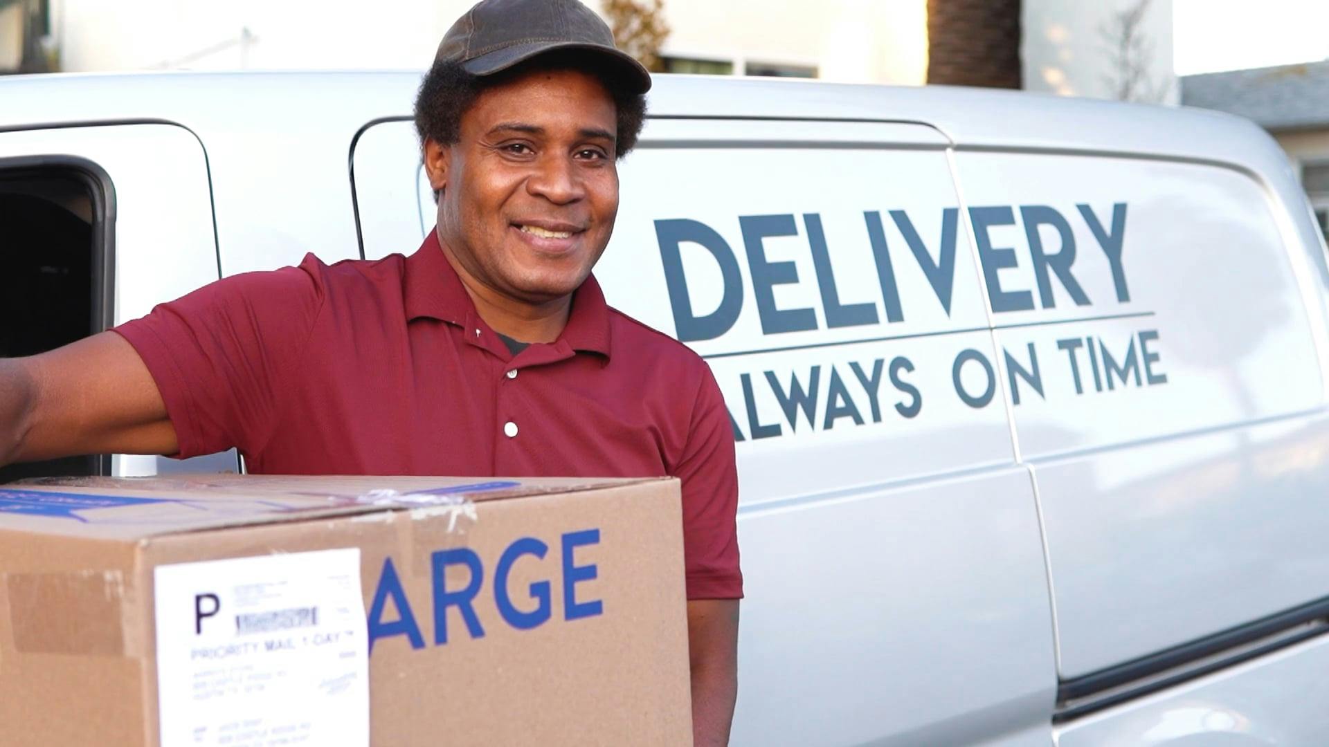 Delivery Man with a Box · Free Stock Video