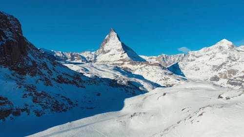 Drone Footage of Snow Capped Mountains