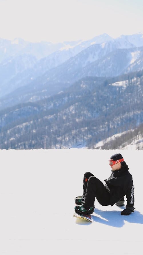 Person Standing On Snowboard