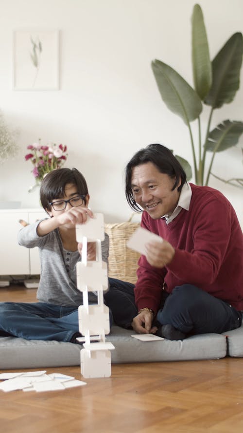 Father and Son Playing Together