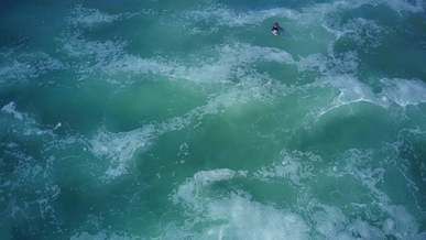 aerial footage of surfers