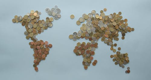 World Map Made With Coins