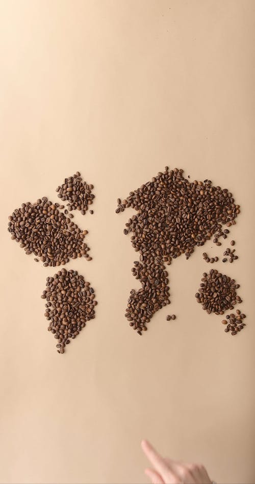 Map Illustration Using Coffee Beans