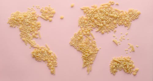 Map Illustration Using Pasta