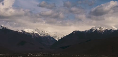 An Aerial Footage of Snowcapped Mountains