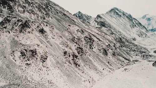 Aerial Footage of Mountains Covered with Snow