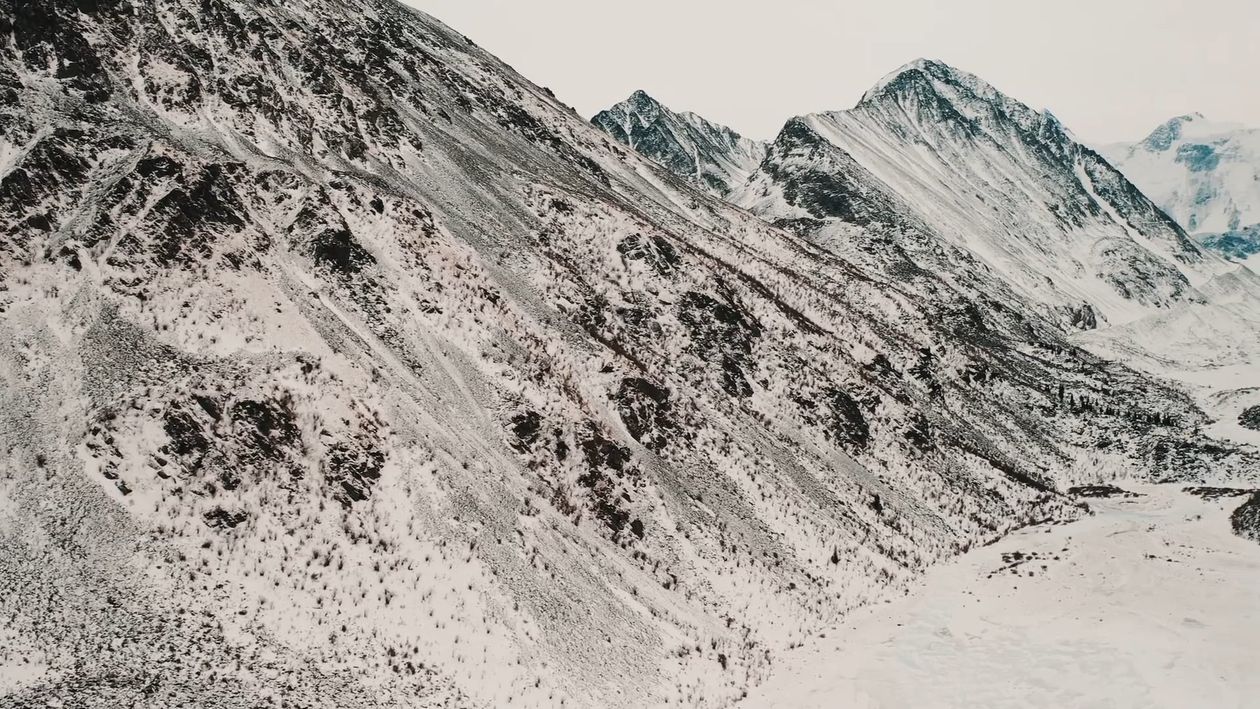 Aerial Footage of Mountains Covered with Snow Free Stock Video Footage ...