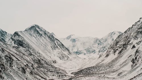 Aerial Footage of Mountains Covered with Snow