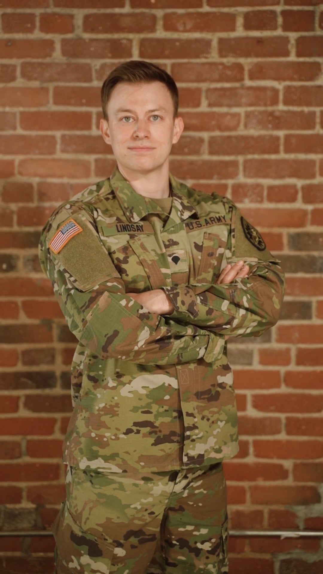 A US Army Man on his Uniform Posing while Looking at Camera Free Stock ...