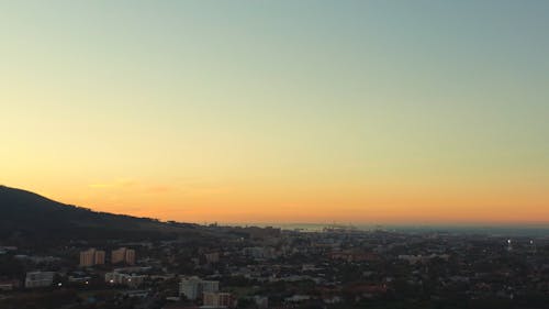 Aerial Footage Of Cityscape During Sunset