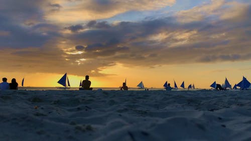 Time Lapse of a Sunset at a Beach