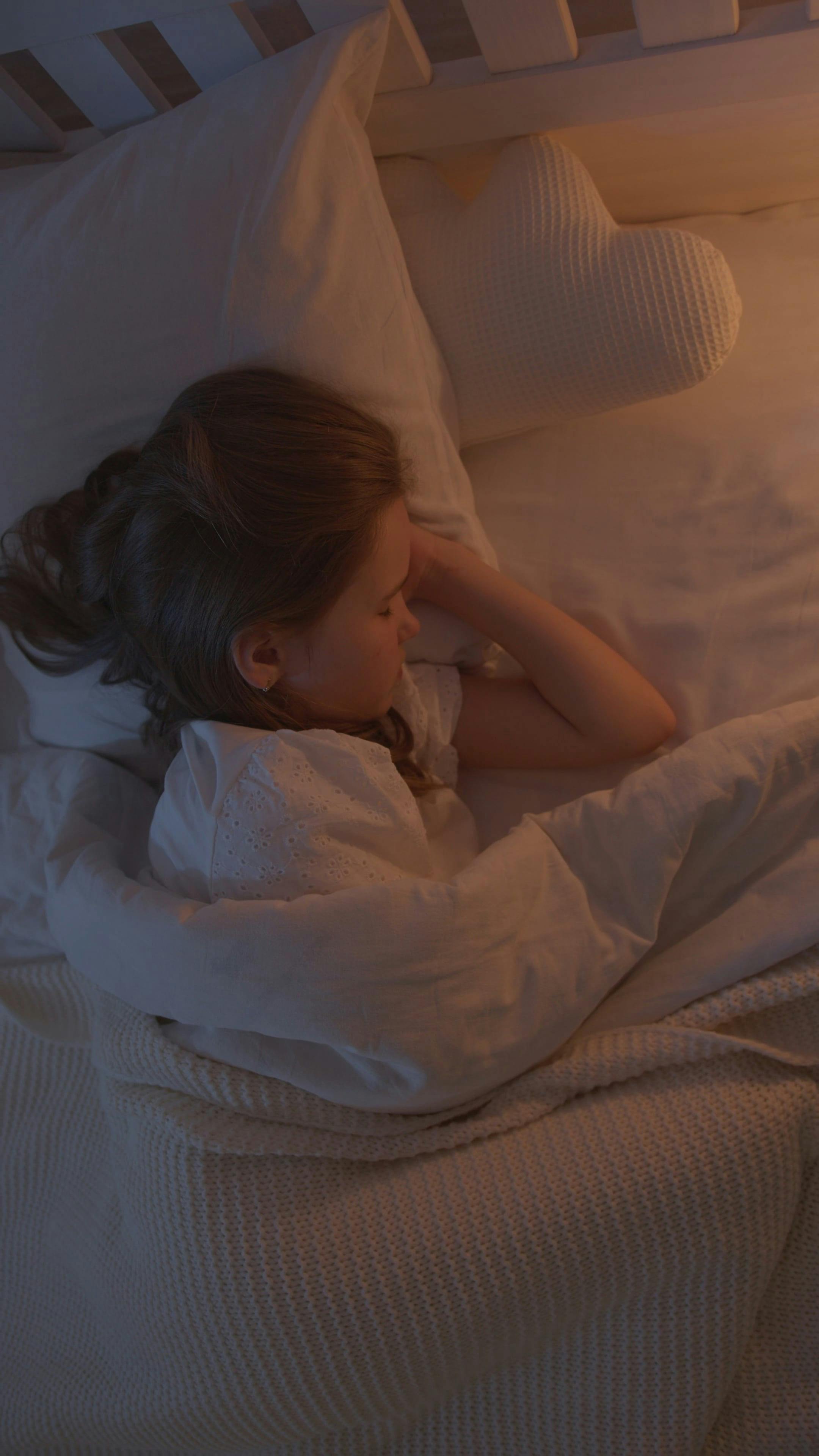 A Little Girl Sleeping on Bed Free Stock Video Footage, Royalty-Free 4K &  HD Video Clip