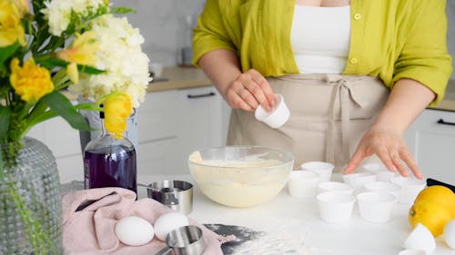 Woman Preparing a Ice Cream in a Cup