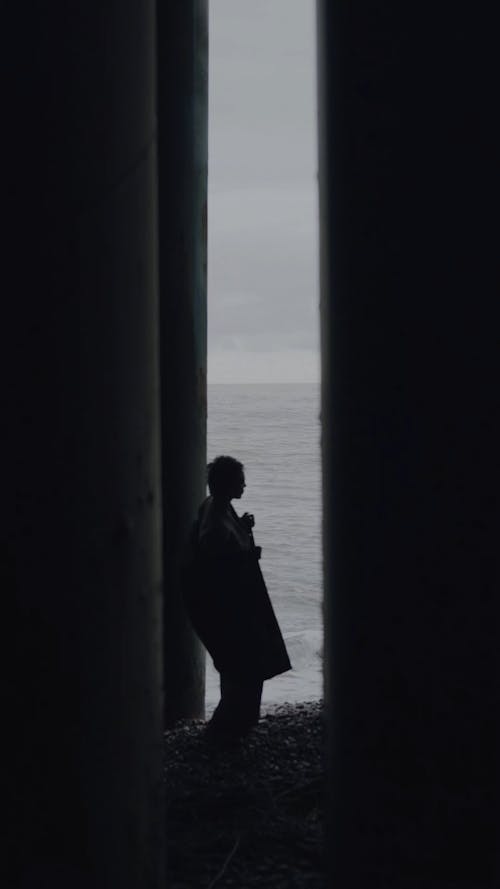 Silhouette of Person Dancing by the Sea