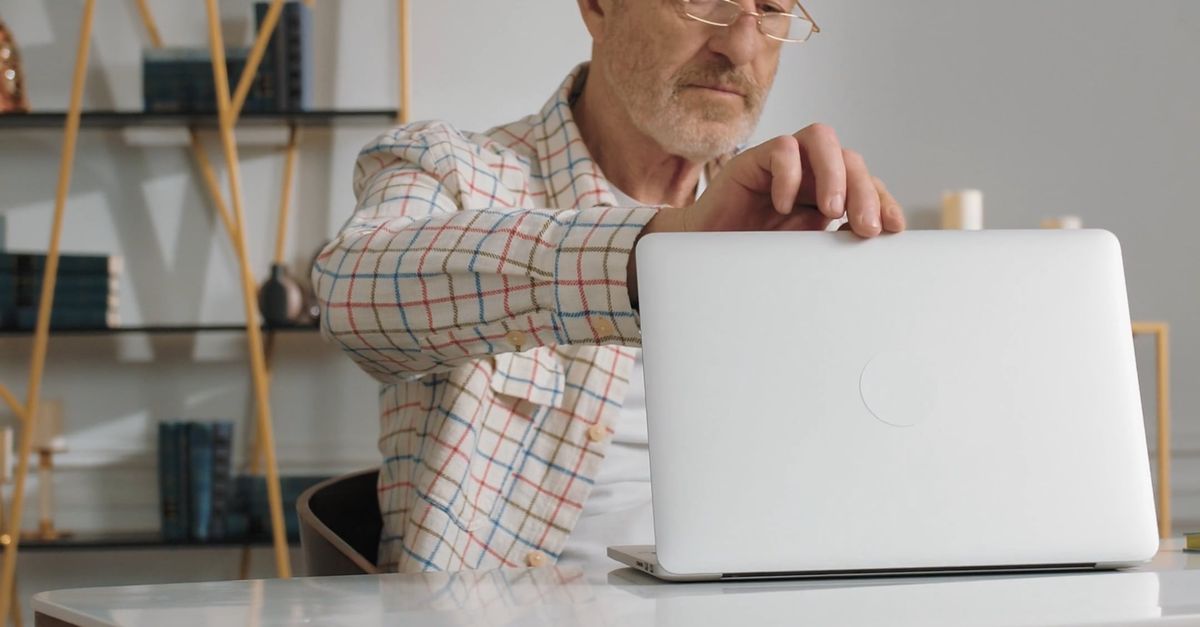 Elderly Man Opening his Laptop Free Stock Video Footage, Royalty-Free ...