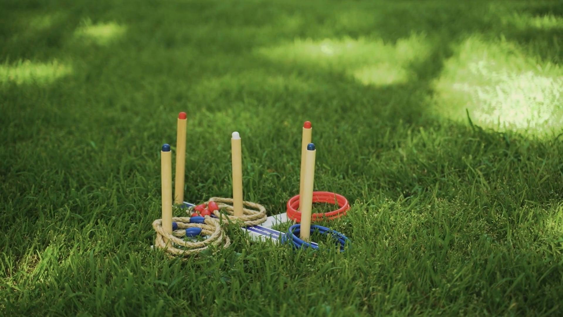 A Video Footage of a Ring Toss on a Ground · Free Stock Video