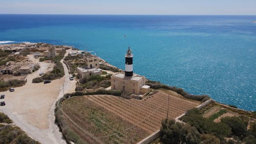 Aerial View of a Lighthouse 