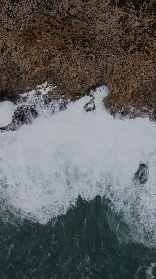 Waves Crashing to a Rocky Shore