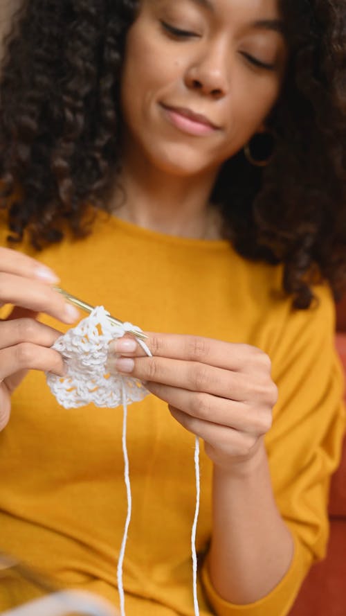 Young Woman Doing Crochet