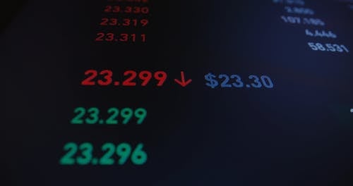 Close Up of Numbers on Display Monitor