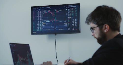 Man Monitoring the Stocks