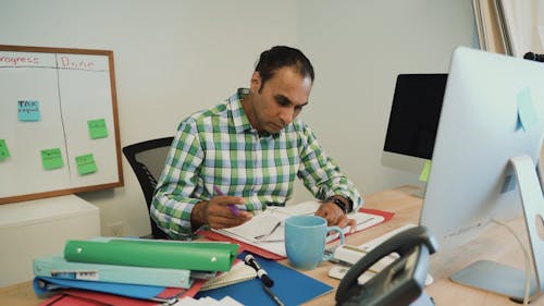 Man Working on Office using Computer