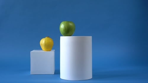 Green Apple Fruit on White Wooden Table