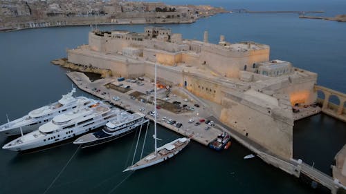 Drone Shot of a Harbour