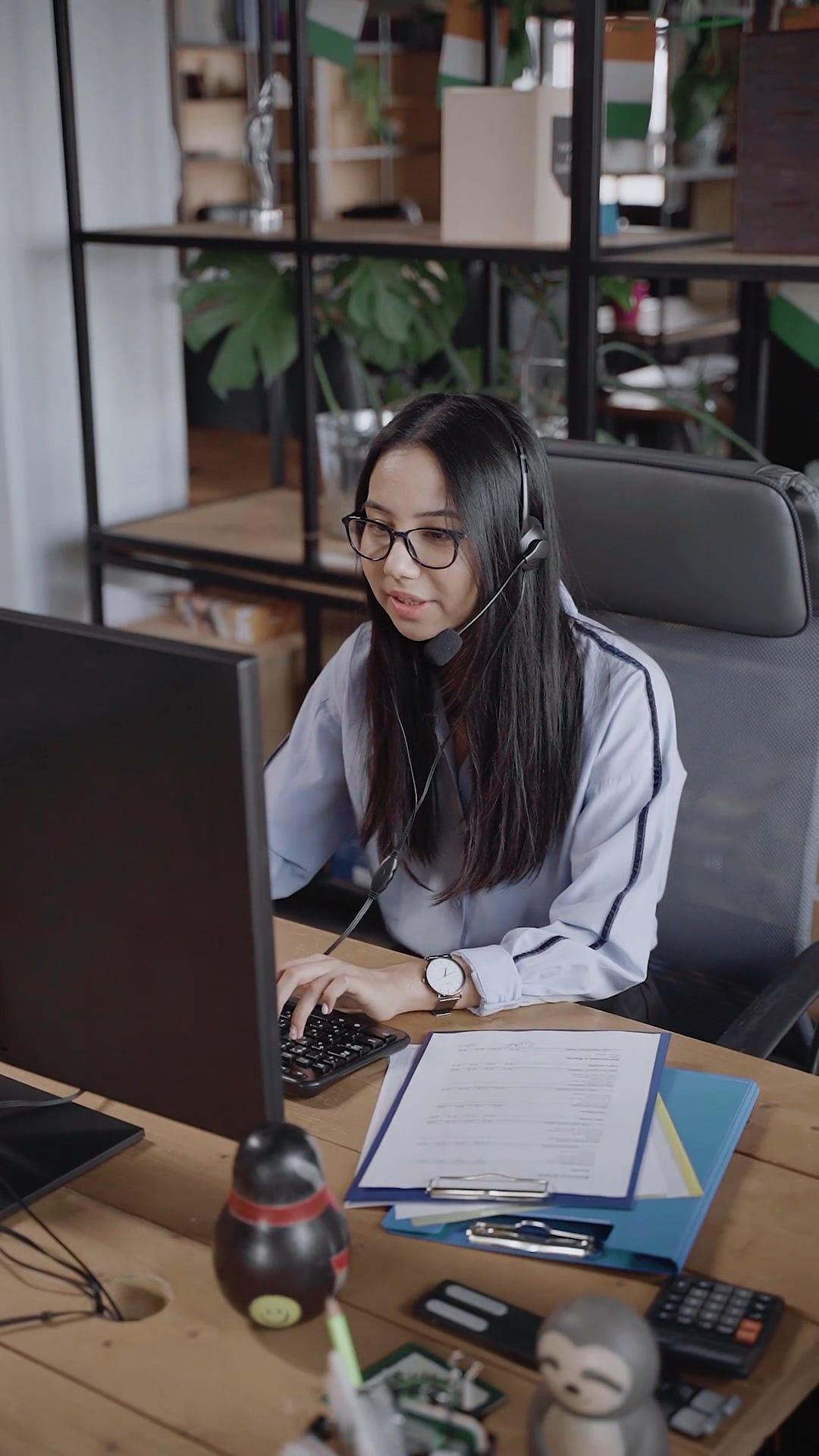 A Female Call Center Agent Talking to a Customer Free Stock Video ...