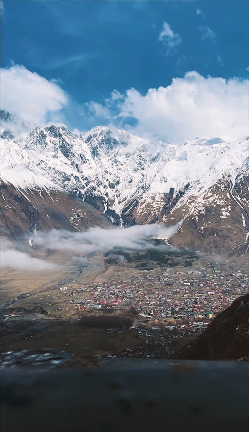 Snow Covered Mountain Village