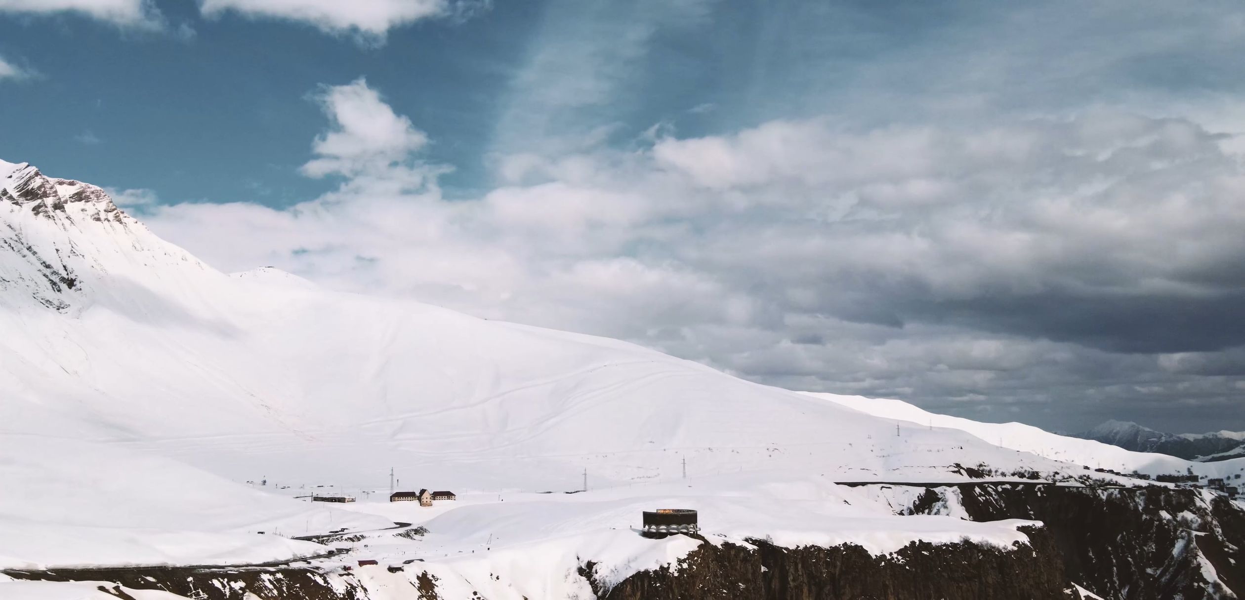 Aerial Footage of a Snowy Mountain Free Stock Video Footage, Royalty ...