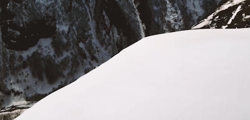 Drone Shot Of A Snowcapped Mountain