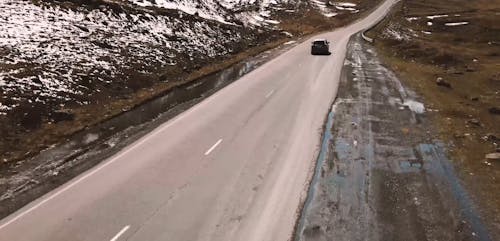 A Video Footage of a Long Road