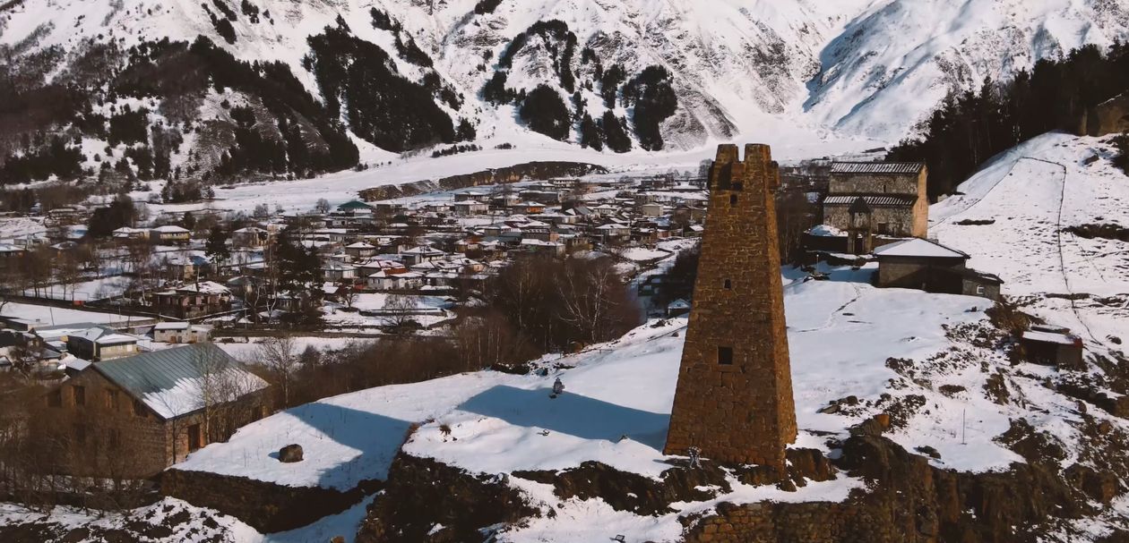 A Drone Shot of Snow Covered Village Free Stock Video Footage, Royalty ...