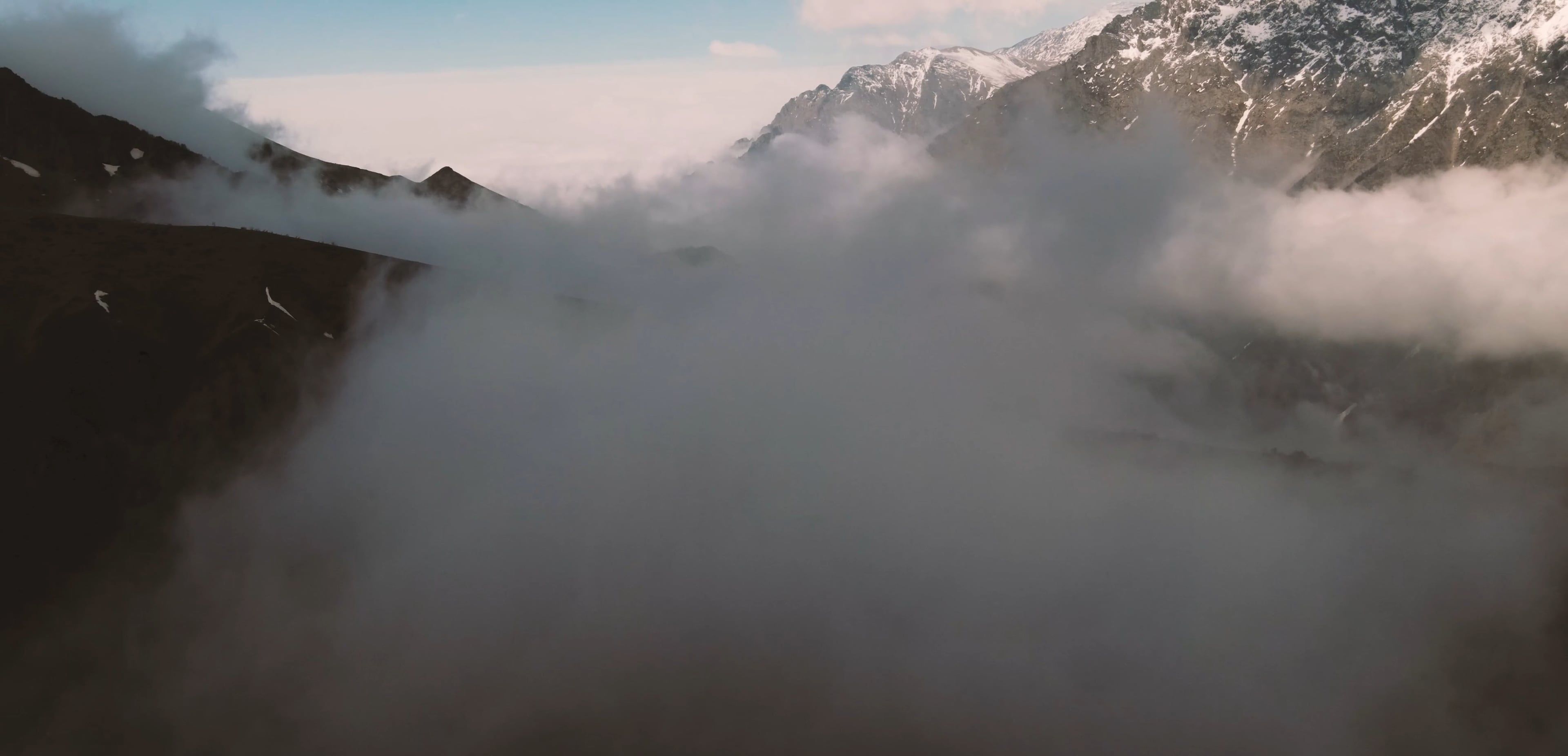 Drone Footage of a Misty Mountain Free Stock Video Footage, Royalty ...