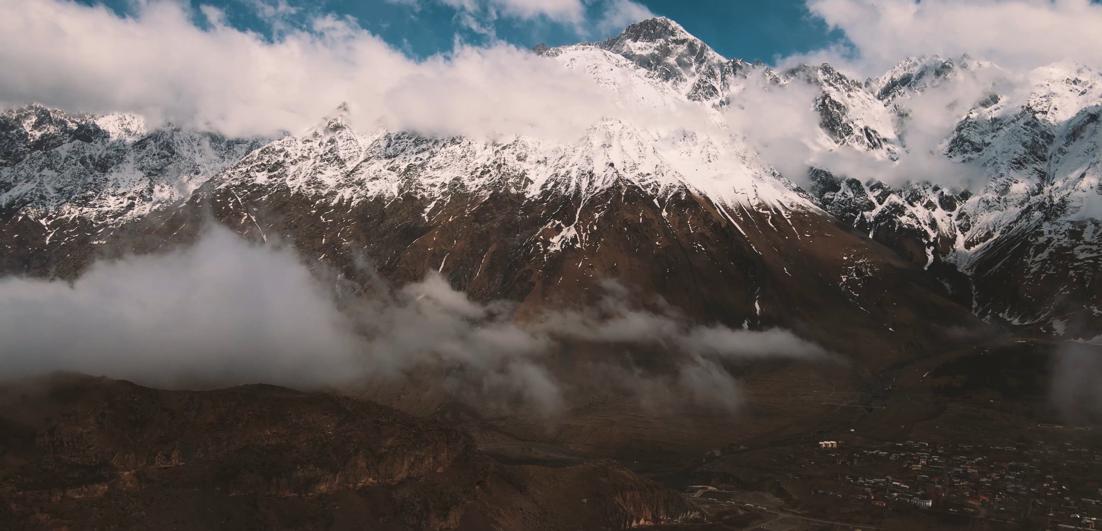 Drone Footage of Snow Capped Mountains Free Stock Video Footage ...
