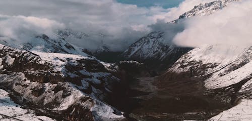 Aerial Footage of Mountains Covered with Snow