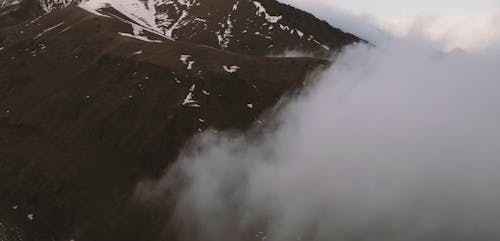 Drone Footage of Low Lying Clouds on the Mountains