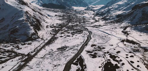 Snow Covered Mountain Village