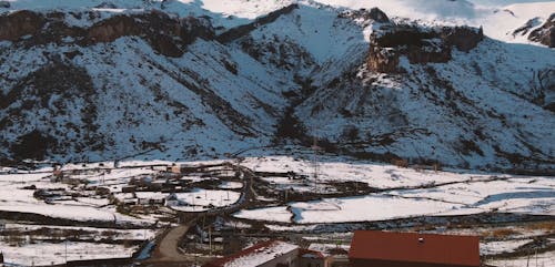 Snow Covered Mountain Village