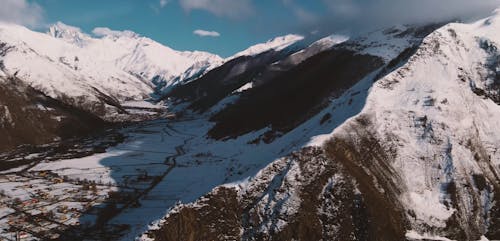 Snow Covered Mountain Village