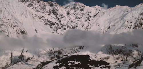 An Aerial Footage of Snowcapped Mountains