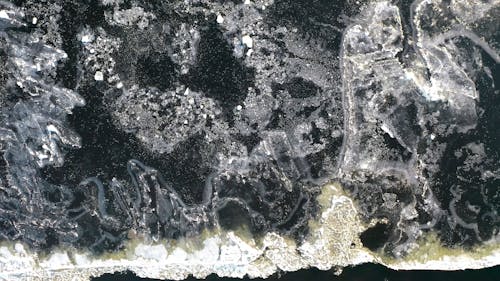 Top View of Frozen Lake