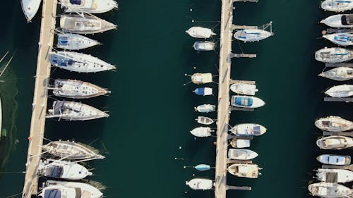 Docked Boats and Yachts at Grand Harbour in Malta