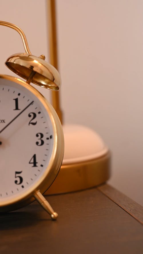 Close up Shot of a Classic Alarm Clock
