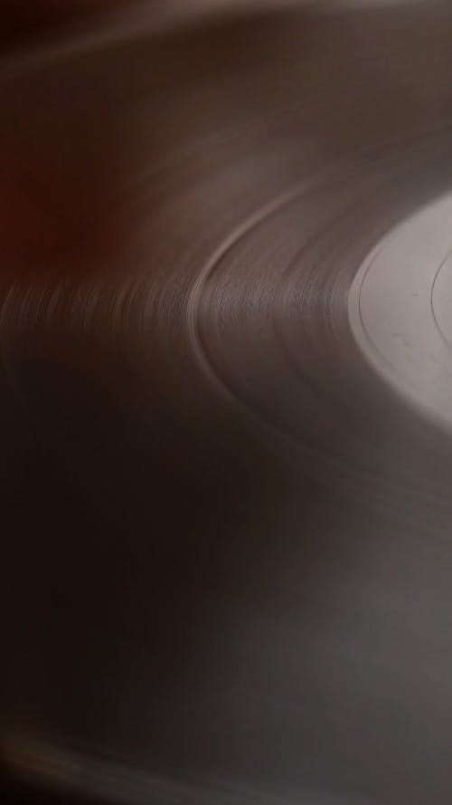 Close-up Footage of a Spinning Vinyl Record