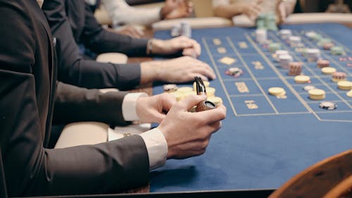 Baccarat Table with the Players