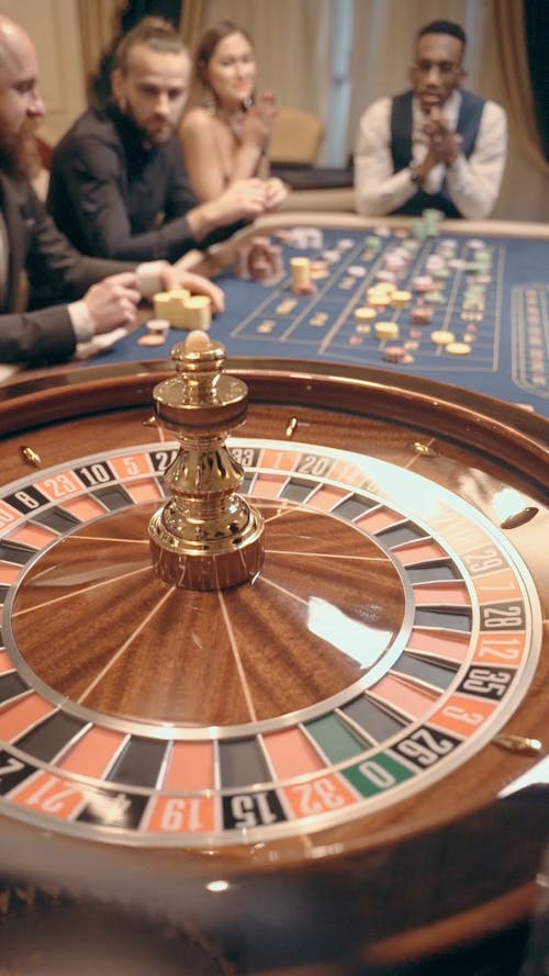 Close-Up Video of a Spinning Roulette in Casino