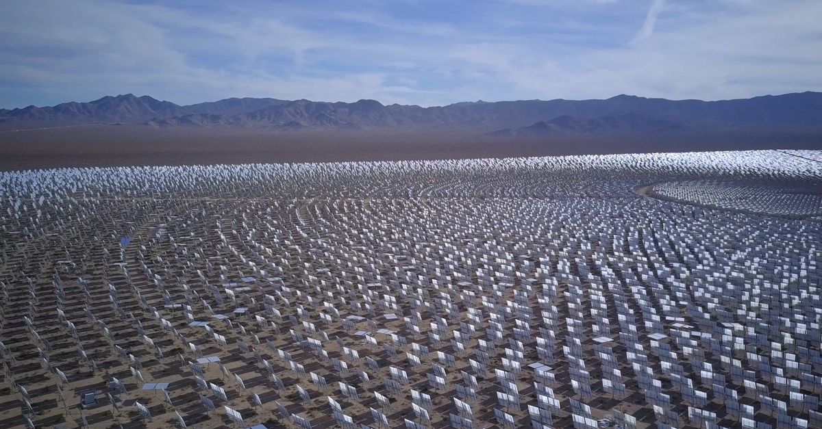 Desert Mirror Array Drone Footage of the Mirrors in a Desert Free Stock Video Footage ...